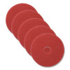 Buffing Pads, 20" Diameter, Red, 5/Carton
