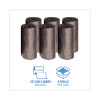 High-Density Can Liners, 45 Gal, 19 Mic, 40" x 46", Black, Perforated Roll, 25 Bags/Roll, 6 Rolls/Carton