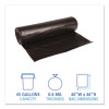Low-Density Waste Can Liners, 45 Gal, 0.6 Mil, 40" x 46", Black, Perforated Roll, 25 Bags/Roll, 4 Rolls/Carton