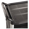 Xtra Utility Cart With Enclosed Sides And Back, Plastic, 3 Shelves, 300 Lb Capacity, 20" x 40.63" x 37.8", Black