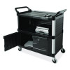 Xtra Equipment Cart, Plastic, 3 Shelves, 300 Lb Capacity, 20.75" x 40.63" x 37.8", Black