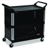 Xtra Equipment Cart, Plastic, 3 Shelves, 300 Lb Capacity, 20.75" x 40.63" x 37.8", Black