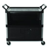 Xtra Equipment Cart, Plastic, 3 Shelves, 300 Lb Capacity, 20.75" x 40.63" x 37.8", Black