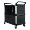Xtra Equipment Cart, Plastic, 3 Shelves, 300 Lb Capacity, 20.75" x 40.63" x 37.8", Black