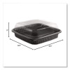 Culinary Squares 2-Piece Microwavable Container, Deep Lid, 36 Oz, 8.46 x 8.46 x 2.91, Clear/Black, Plastic, 150/Carton