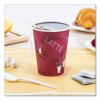 Paper Hot Drink Cups In Bistro Design, 12 Oz, Maroon, 50/Pack