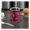Paper Hot Drink Cups In Bistro Design, 12 Oz, Maroon, 50/Pack