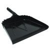 Heavy-Duty Commercial Dust Pan, 16 X 15.5, 5.38" Handle, 20-Gauge Steel, Black