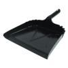 Heavy-Duty Commercial Dust Pan, 16 X 15.5, 5.38" Handle, 20-Gauge Steel, Black