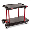Convertible Utility Cart, Plastic, 2 Shelves, 400 Lb Capacity, 23.88" x 45.13" x 34.38", Black