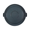 Lids For 44 Gal Waste Receptacles, Flat-Top, Round, Plastic Gray