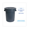 Lids For 44 Gal Waste Receptacles, Flat-Top, Round, Plastic Gray