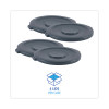 Lids For 44 Gal Waste Receptacles, Flat-Top, Round, Plastic Gray