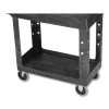 Brute Heavy-Duty Utility Cart With Lipped Shelves, Plastic, 2 Shelves, 500 Lb Capacity, 17.13" x 38.5" x 38.88", Black