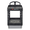 Brute Heavy-Duty Utility Cart With Lipped Shelves, Plastic, 2 Shelves, 500 Lb Capacity, 17.13" x 38.5" x 38.88", Black
