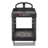 Brute Heavy-Duty Utility Cart With Lipped Shelves, Plastic, 2 Shelves, 500 Lb Capacity, 25.88" x 45.25" x 37.13", Black