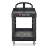 Brute Heavy-Duty Utility Cart With Lipped Shelves, Plastic, 2 Shelves, 500 Lb Capacity, 25.9" x 45.2" x 32.2",  Black