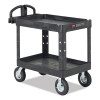 Brute Heavy-Duty Utility Cart With Lipped Shelves, Plastic, 2 Shelves, 500 Lb Capacity, 25.9" x 45.2" x 32.2",  Black