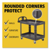 Brute Heavy-Duty Utility Cart With Lipped Shelves, Plastic, 2 Shelves, 500 Lb Capacity, 25.9" x 45.2" x 32.2",  Black