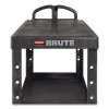 Heavy-Duty Utility Cart With Flat Shelves, Plastic, 2 Shelves, 500 Lb Capacity, 25.25" x 54" x 36", Black