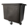 Cube Truck, 12 Cu Ft, 400 Lb Capacity, Medium-Density Polyethylene/Metal Frame, Black