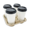 Cup Carrier Tray, 8 Oz To 32 Oz, Four Cups, Kraft, 300/Carton