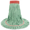 Super Loop Wet Mop Head, Cotton/Synthetic Fiber, 5" Headband, Large Size, Green, 12/Carton
