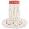 Super Loop Wet Mop Head, Cotton/Synthetic Fiber, 5" Headband, Large Size, White, 12/Carton
