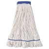 Super Loop Wet Mop Head, Cotton/Synthetic Fiber, 5" Headband, X-Large Size, White, 12/Carton