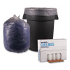 Recycled Low-Density Polyethylene Can Liners, 60 Gal, 1.1 Mil, 38" x 58", Clear, Perforated, 10 Bags/Roll, 10 Rolls/Carton