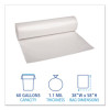 Recycled Low-Density Polyethylene Can Liners, 60 Gal, 1.1 Mil, 38" x 58", Clear, Perforated, 10 Bags/Roll, 10 Rolls/Carton