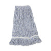 Floor Finish Mop Head, Narrow, Rayon/Polyester, Large, White/Blue Stripes, 12/Carton