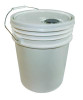 Utility Bucket With Lid, 5 Gal, Polyethylene, White, 11.25" Dia