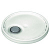 Utility Bucket With Lid, Polyethylene, White, 11.25" Diameter