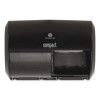 Compact Coreless Side-By-Side Double Roll Tissue Dispenser, 11.5 x 7.63 x 8, Black