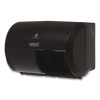 Compact Coreless Side-By-Side Double Roll Tissue Dispenser, 11.5 x 7.63 x 8, Black