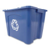 Stacking Recycle Bin, 14 Gal, Polyethylene, Blue