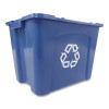 Stacking Recycle Bin, 14 Gal, Polyethylene, Blue