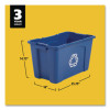 Stacking Recycle Bin, 18 Gal, Polyethylene, Blue