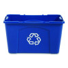 Stacking Recycle Bin, 18 Gal, Polyethylene, Blue