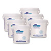 Easywipe Disposable Wiping Refill, 8.63 x 24.88, White, 125/Bucket, 6/Carton