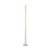 Screw Clamp Metal Head Wooden Mop Handle, #20+, 62", Natural