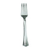 Heavyweight Plastic Forks, Reflections Design, Silver, 600/Carton