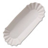 Fluted Hot Dog Trays, 6 x 2 x 2, White, Paper, 500/Sleeve, 6 Sleeves/Carton