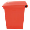 Indoor Utility Step-On Waste Container, 8 Gal, Plastic, Red