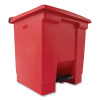 Indoor Utility Step-On Waste Container, 8 Gal, Plastic, Red