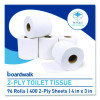 Two-Ply Toilet Tissue, Septic Safe, White, 400 Sheets/Roll, 96 Rolls/Carton
