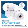Two-Ply Toilet Tissue, Septic Safe, White, 400 Sheets/Roll, 96 Rolls/Carton
