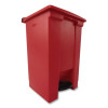 Indoor Utility Step-On Waste Container, 12 Gal, Plastic, Red
