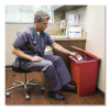 Indoor Utility Step-On Waste Container, 12 Gal, Plastic, Red